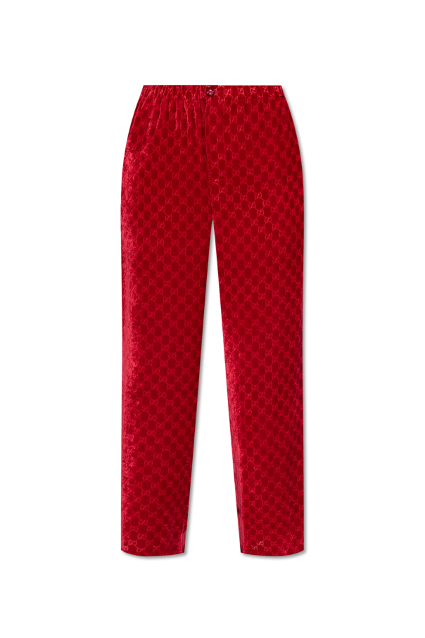 Gucci Monogrammed velvet trousers Women's Clothing Vitkac